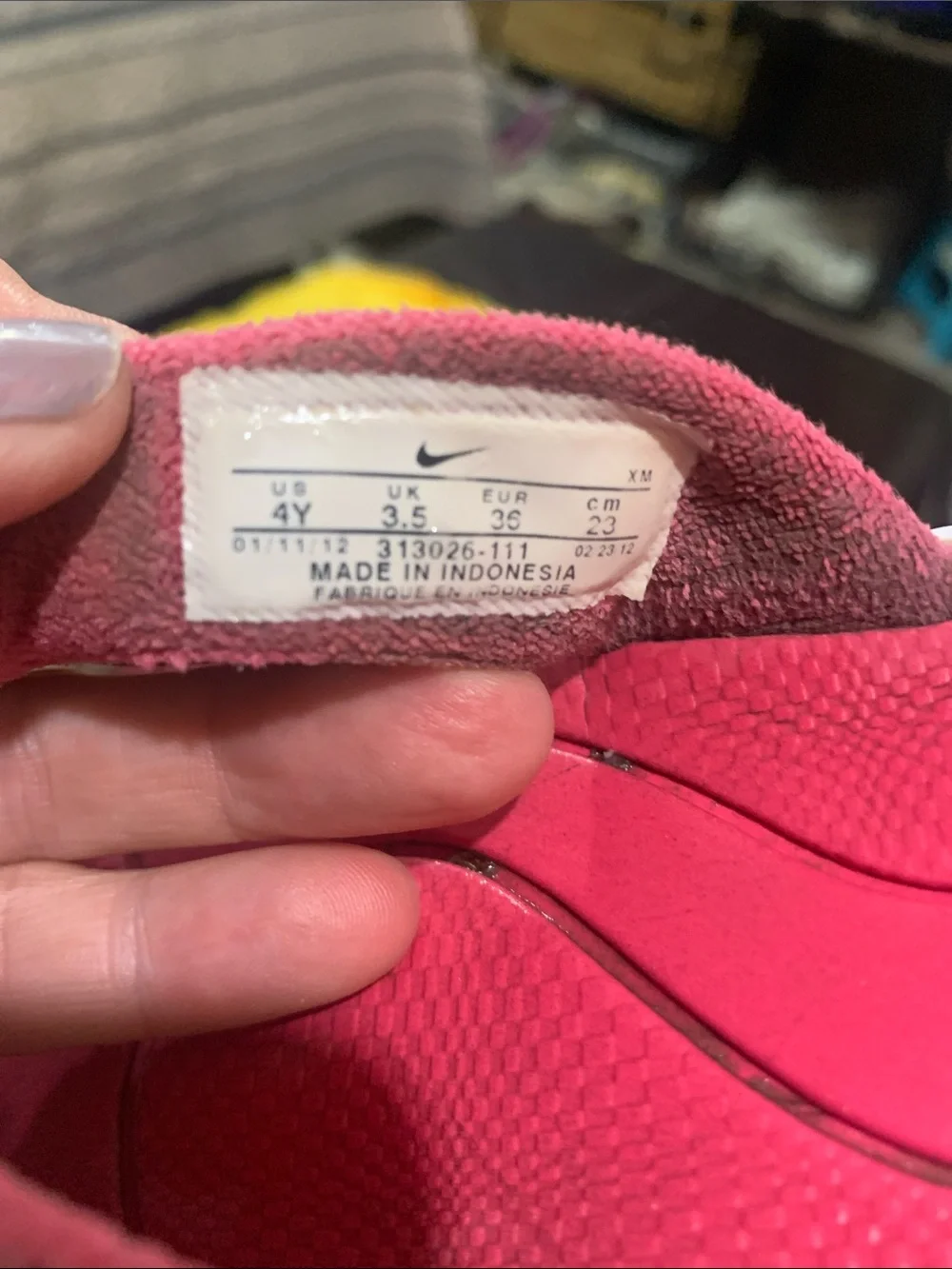 Nike Kids Iridescent Strap Pink Footbed Flip Flops